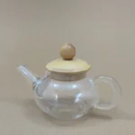 قوری زعفران پیرکس درب بامبو - فراکالا - Pyrex saffron teapot with bamboo lid